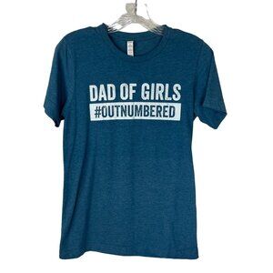 Mens Graphic Tshirt Dad of Girls #Outnumbered Blue Size Large